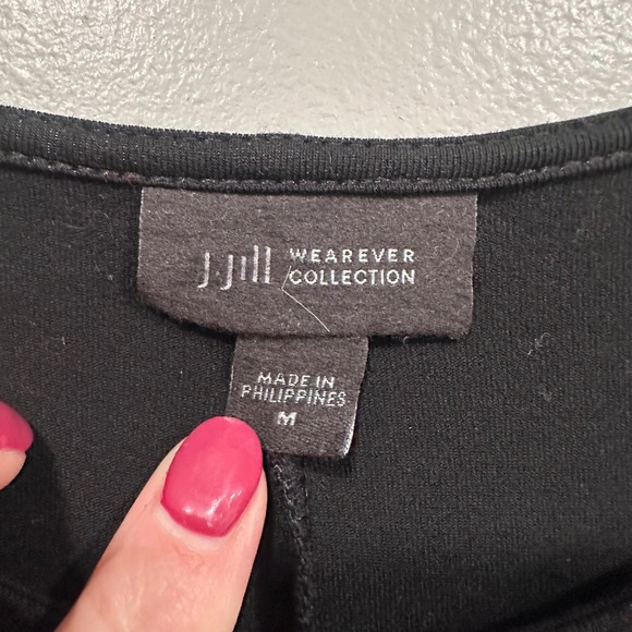 J Jill WearEver Collection Black Keyhole Flutter Sleeve‎ Maxi Dress Size M - Picture 2 of 10